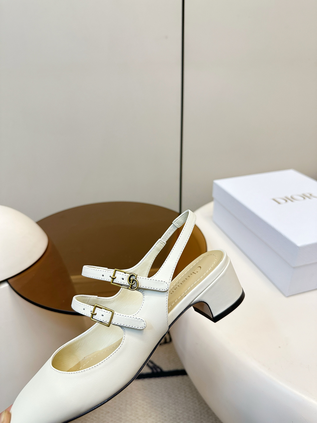 Dior ​​Dior D-Cherie 露跟 双扣带 玛丽珍 凉鞋