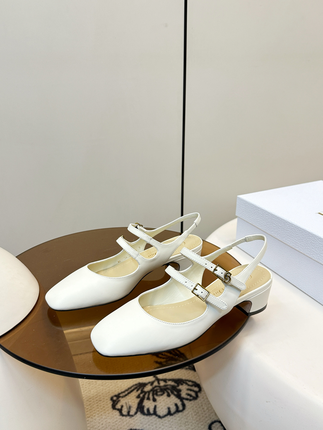 Dior ​​Dior D-Cherie 露跟 双扣带 玛丽珍 凉鞋