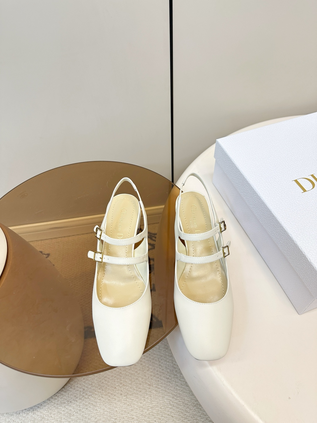 Dior ​​Dior D-Cherie 露跟 双扣带 玛丽珍 凉鞋