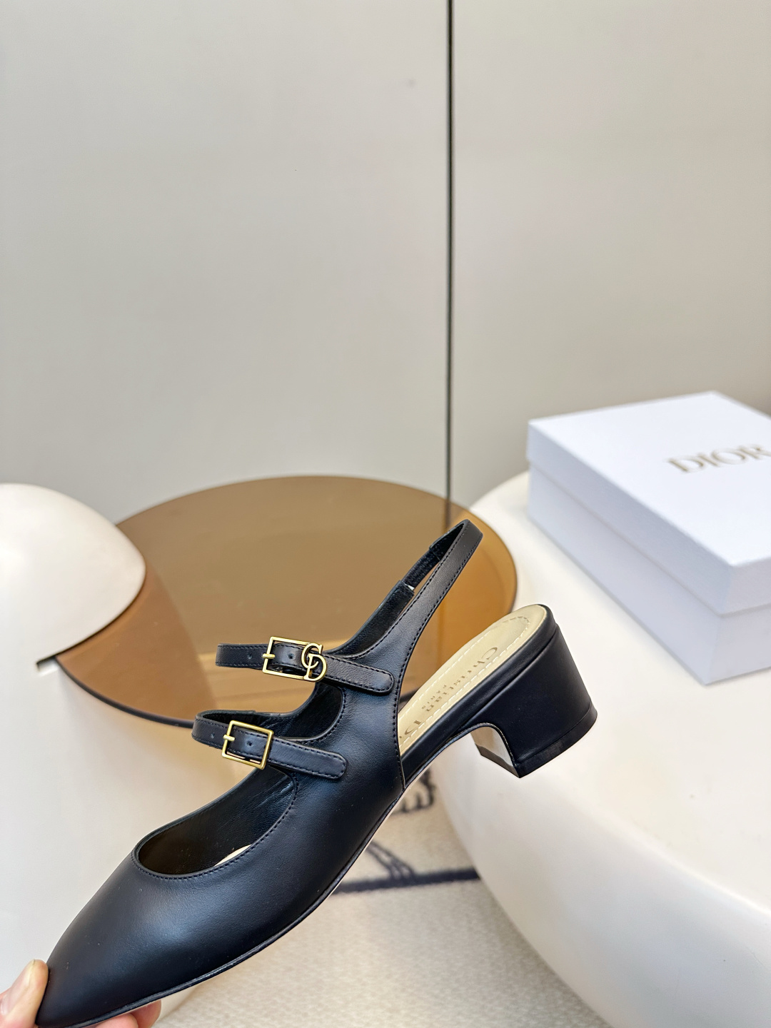 Dior ​​Dior D-Cherie 露跟 双扣带 玛丽珍 凉鞋