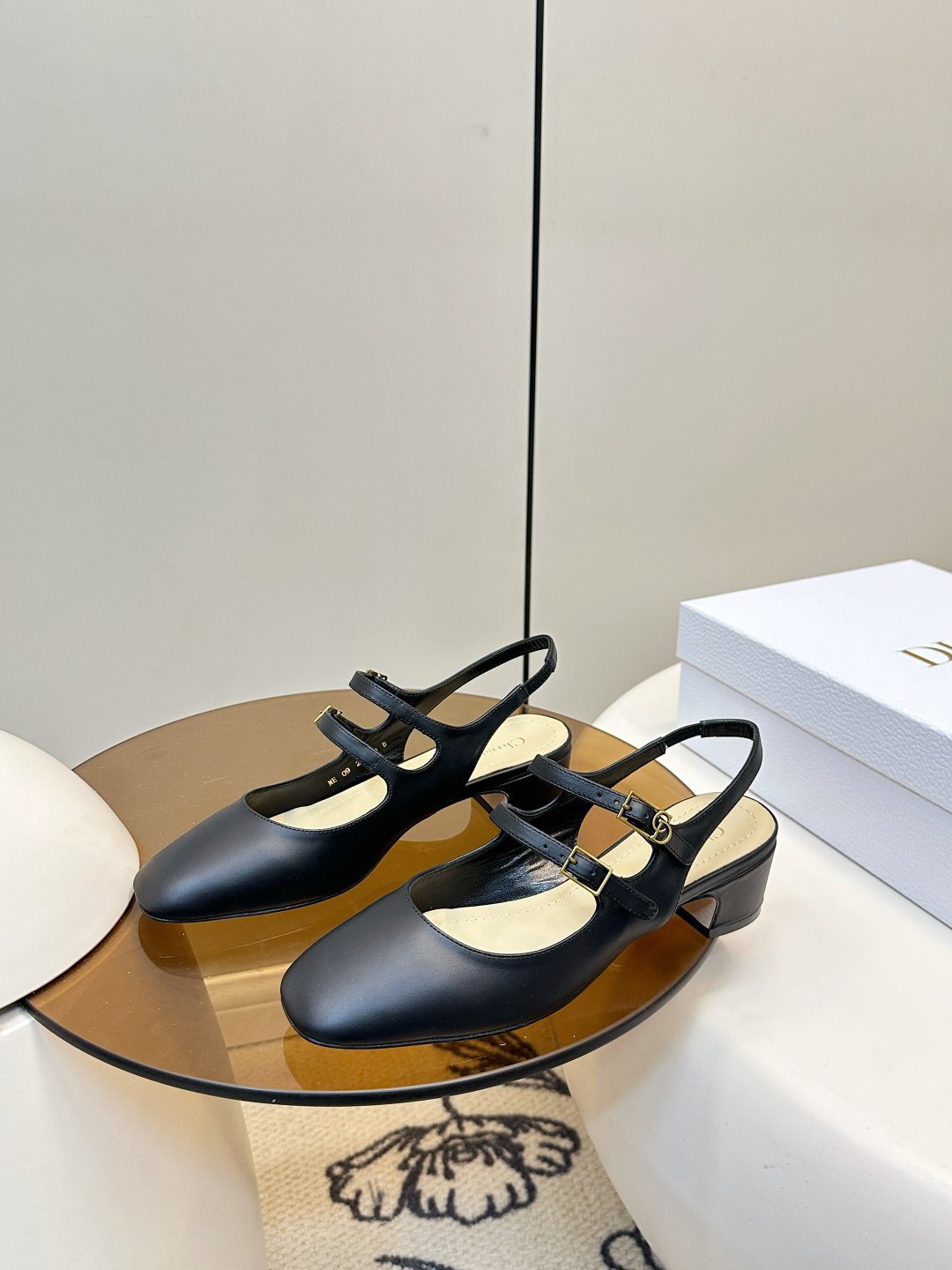 Dior ​​Dior D-Cherie 露跟 双扣带 玛丽珍 凉鞋