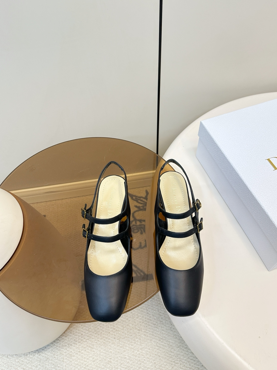 Dior ​​Dior D-Cherie 露跟 双扣带 玛丽珍 凉鞋
