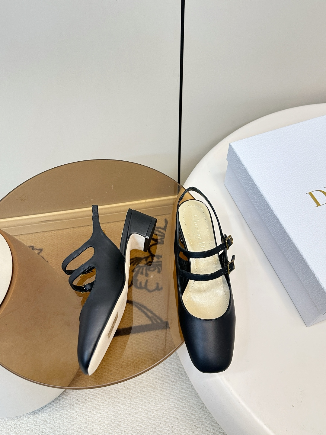 Dior ​​Dior D-Cherie 露跟 双扣带 玛丽珍 凉鞋