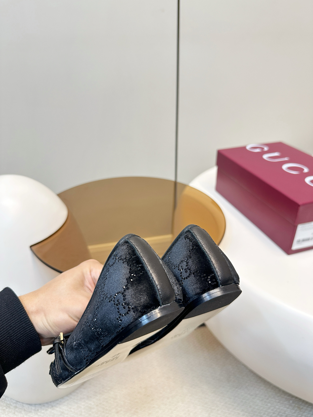 Gucci Gucci 马衔扣芭蕾舞平底鞋 烫钻款