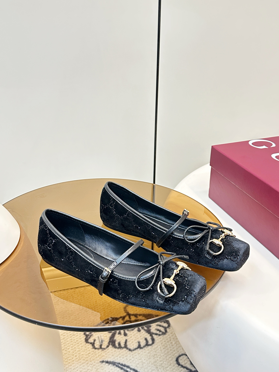 Gucci Gucci 马衔扣芭蕾舞平底鞋 烫钻款