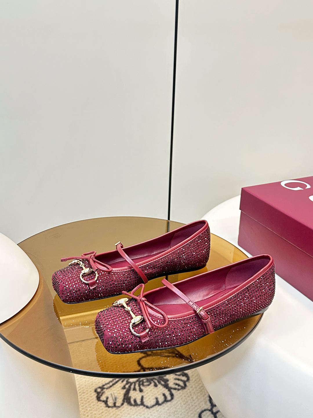 Gucci Gucci 马衔扣芭蕾舞平底鞋 烫钻款