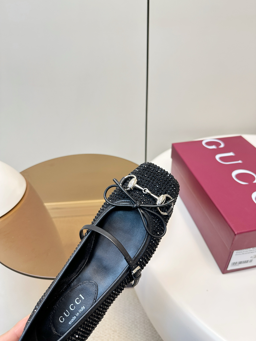 Gucci Gucci 马衔扣芭蕾舞平底鞋 烫钻款