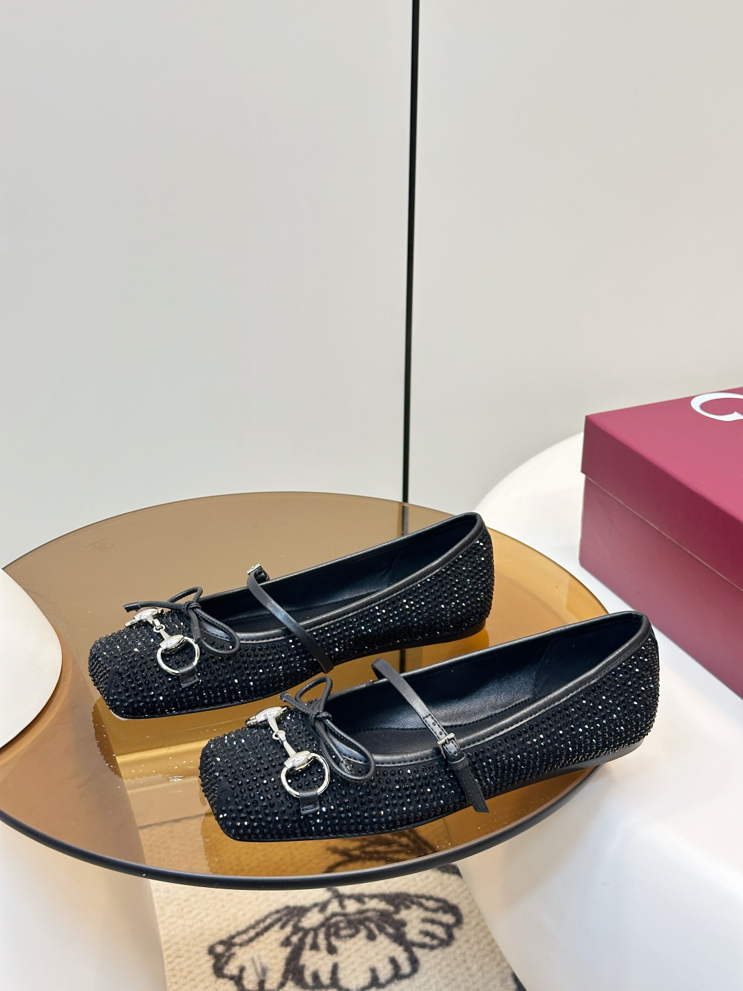 Gucci Gucci 马衔扣芭蕾舞平底鞋 烫钻款