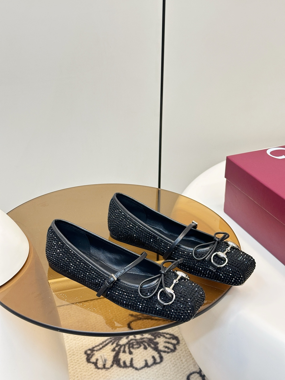 Gucci Gucci 马衔扣芭蕾舞平底鞋 烫钻款
