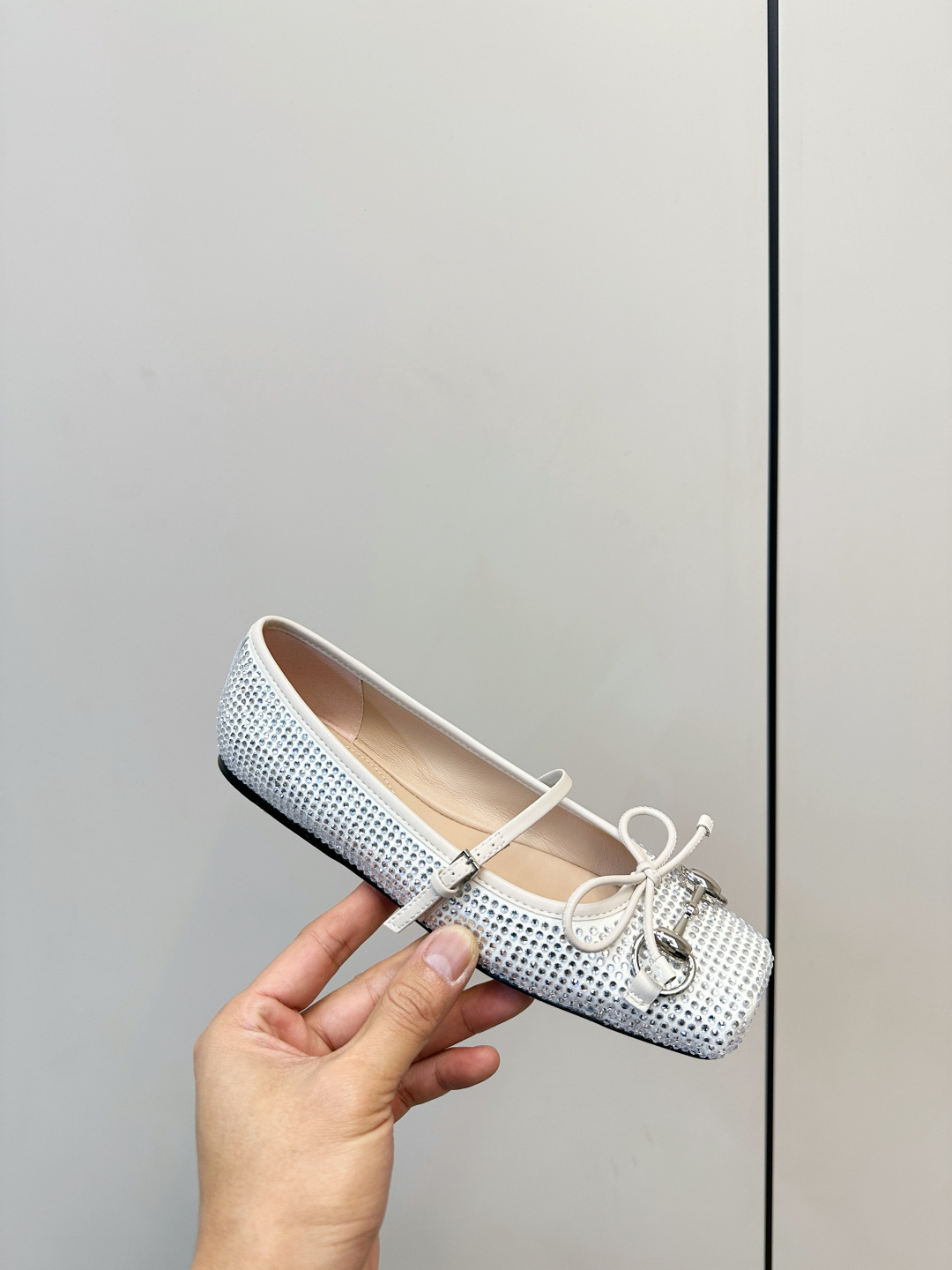 Gucci Gucci 马衔扣芭蕾舞平底鞋 烫钻款