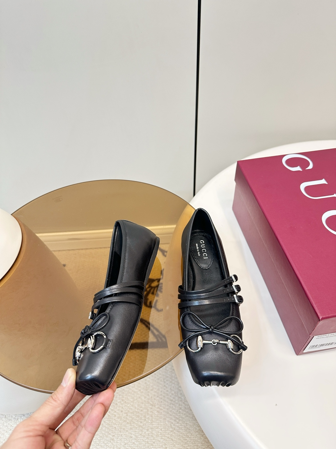 Gucci Gucci 马衔扣芭蕾舞平底鞋 烫钻款