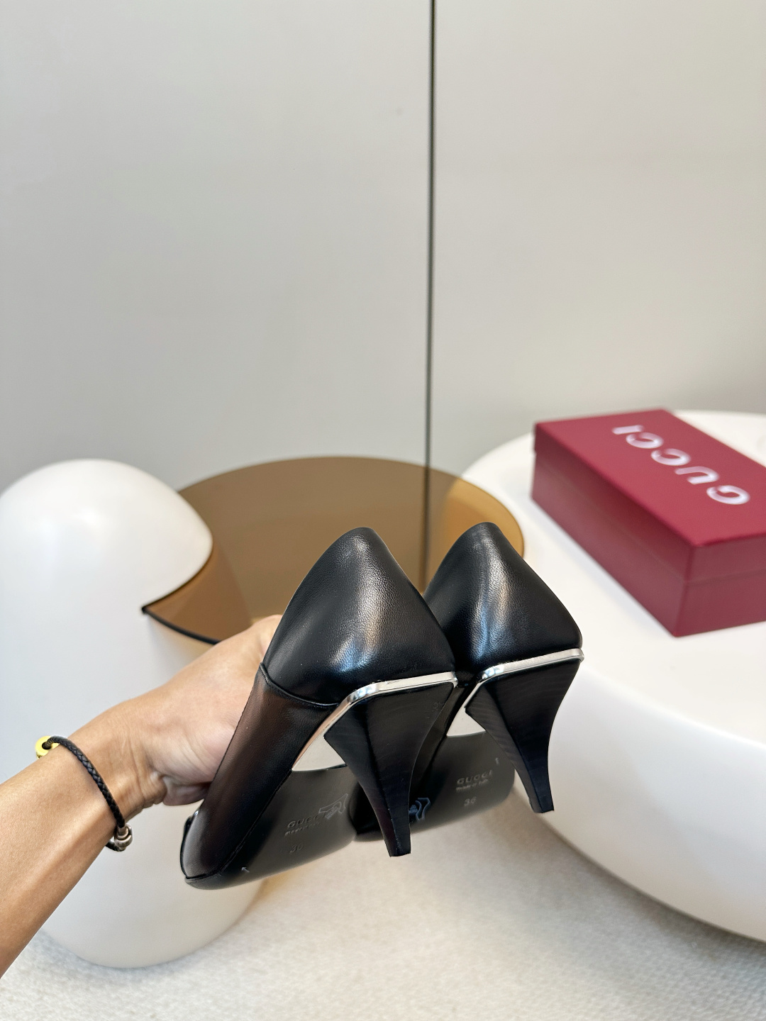 Gucci ​​Gucci 26早春新品马衔扣方头高跟鞋​​