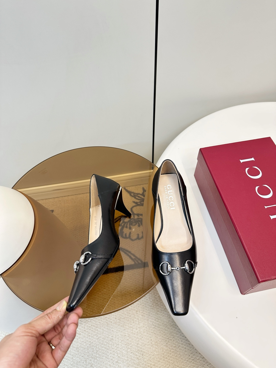 Gucci ​​Gucci 26早春新品马衔扣方头高跟鞋​​