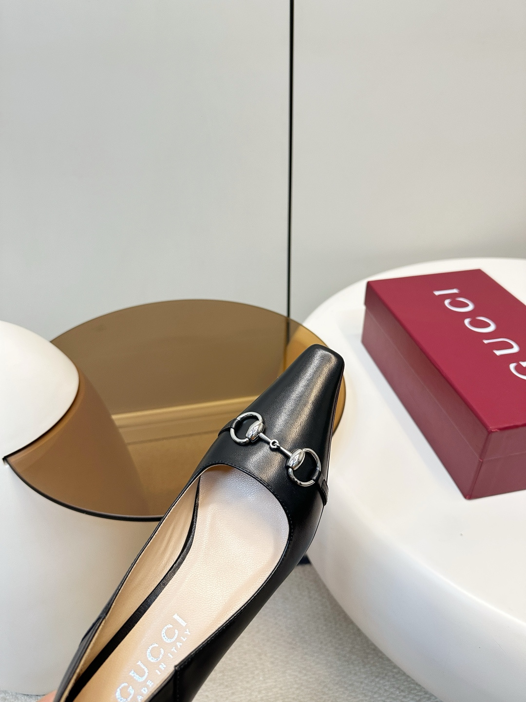 Gucci ​​Gucci 26早春新品马衔扣方头高跟鞋​​