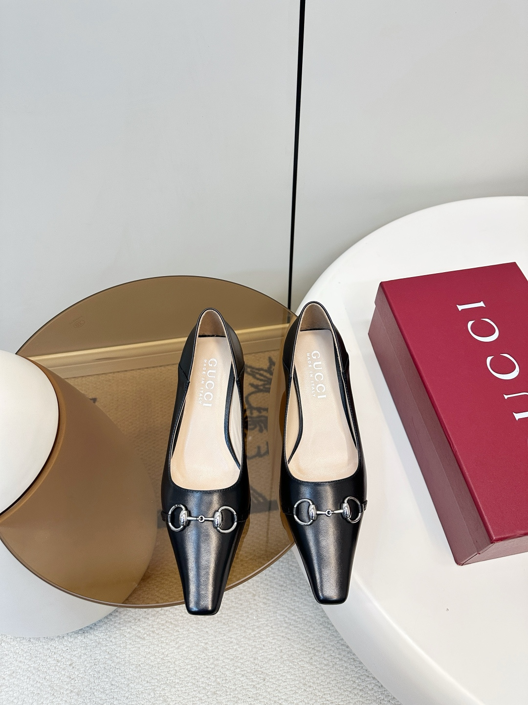 Gucci ​​Gucci 26早春新品马衔扣方头高跟鞋​​