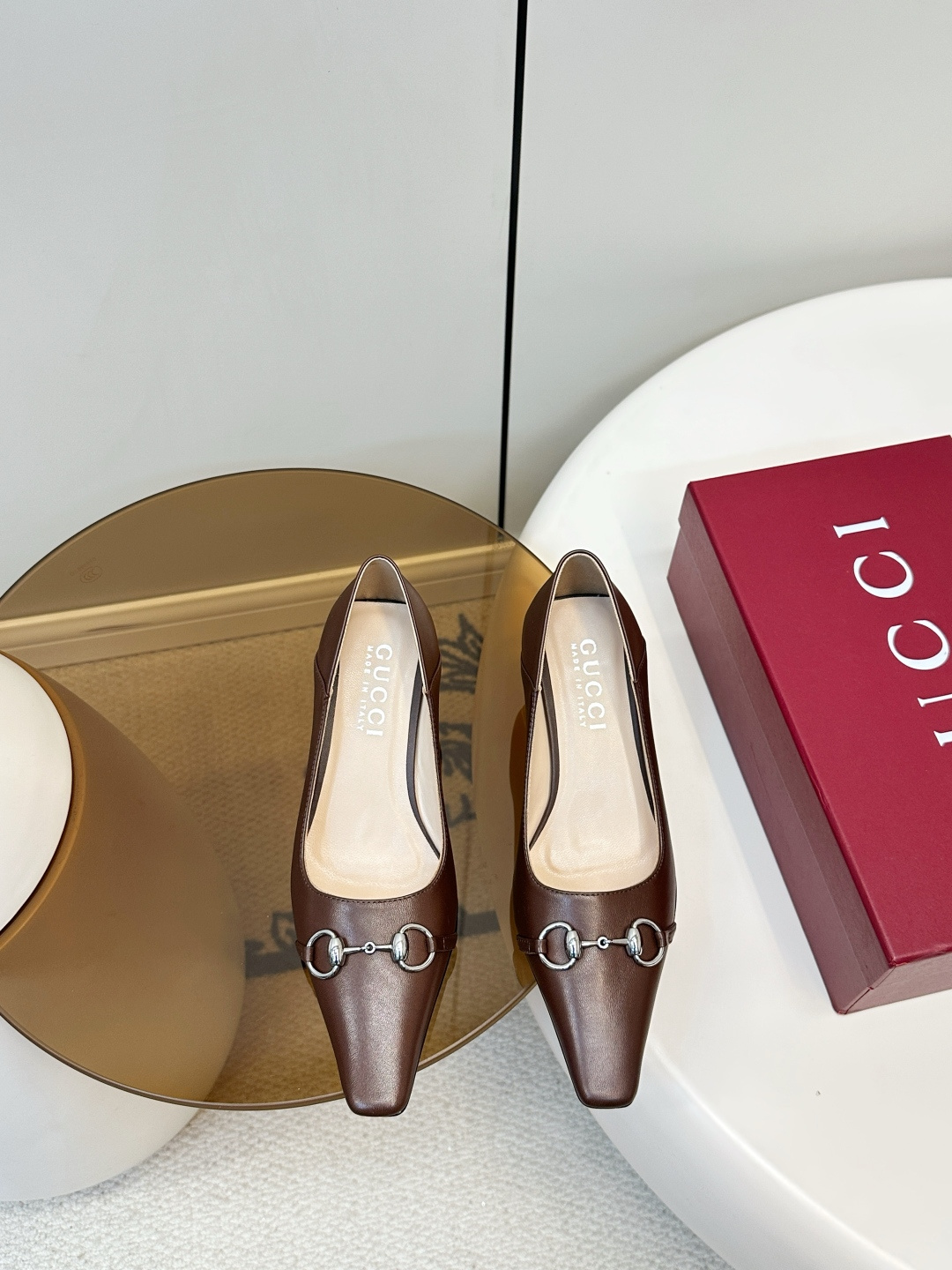 Gucci ​​Gucci 26早春新品马衔扣方头高跟鞋​​
