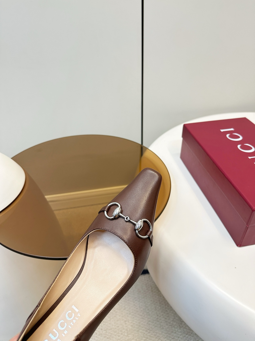 Gucci ​​Gucci 26早春新品马衔扣方头高跟鞋​​