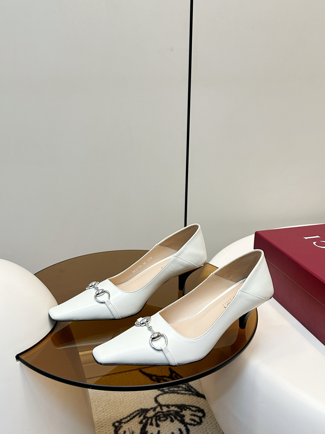 Gucci ​​Gucci 26早春新品马衔扣方头高跟鞋​​