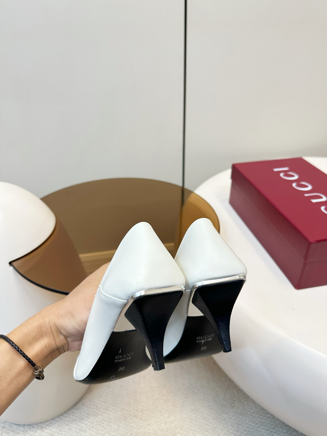 Gucci ​​Gucci 26早春新品马衔扣方头高跟鞋​​