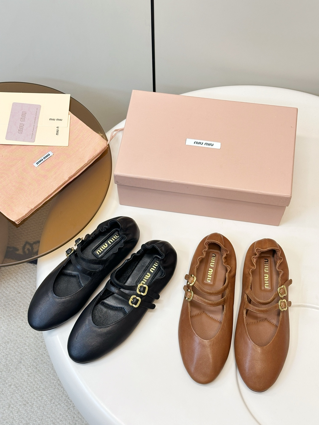 ​​MIUMIU｜Miu Miu 26ss Mercedita francesa retro doble hebilla Dos colores✔️✔️✔️