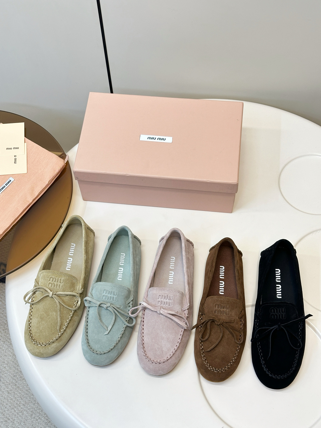 ​​Mocasines de ante Miu Miu26ss Cinco colores✔️✔️✔️