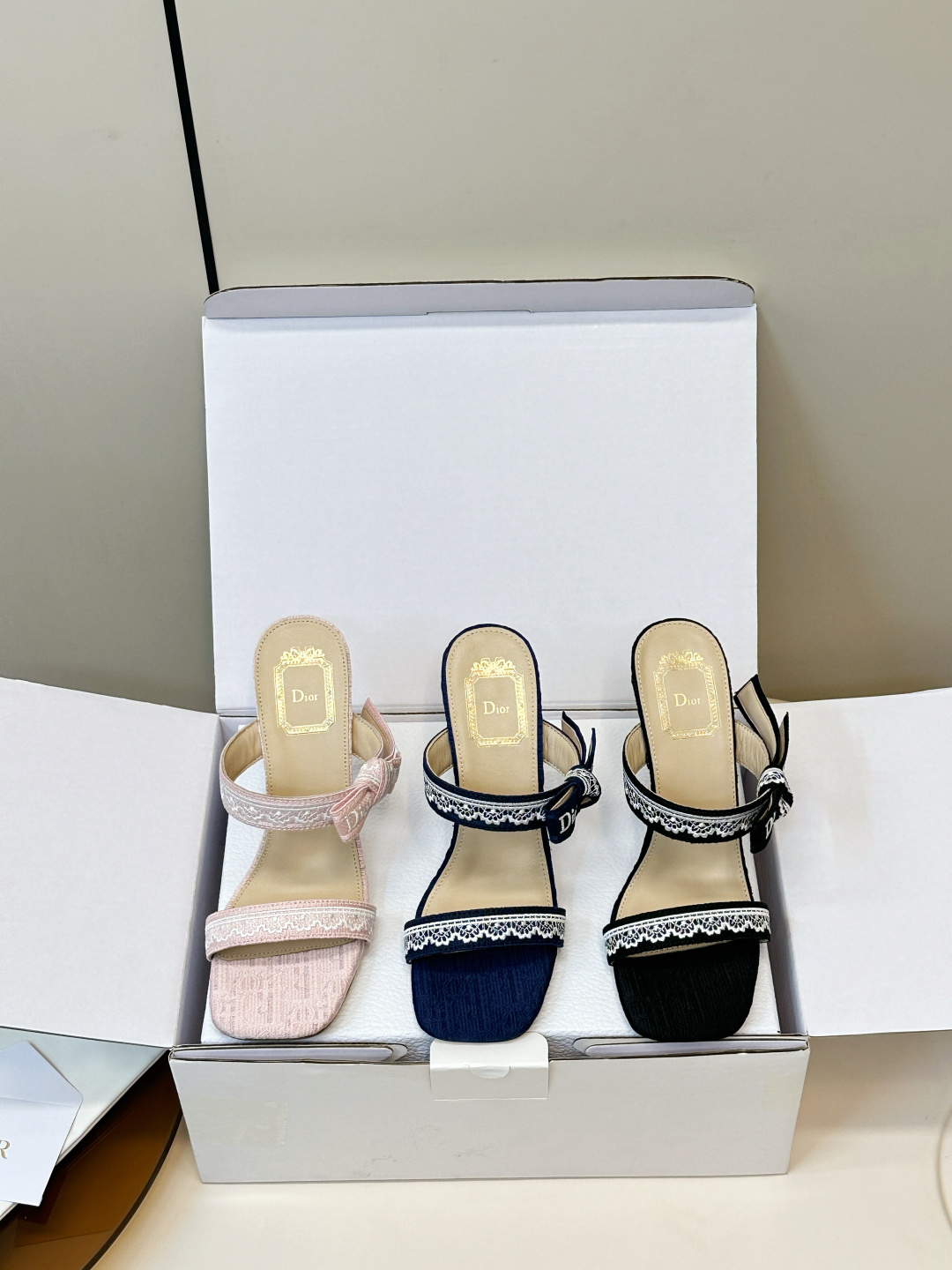 Dior Dior 26ss Sandalias de tacón alto bordadas Oblique 3️⃣color✔️✔️✔️