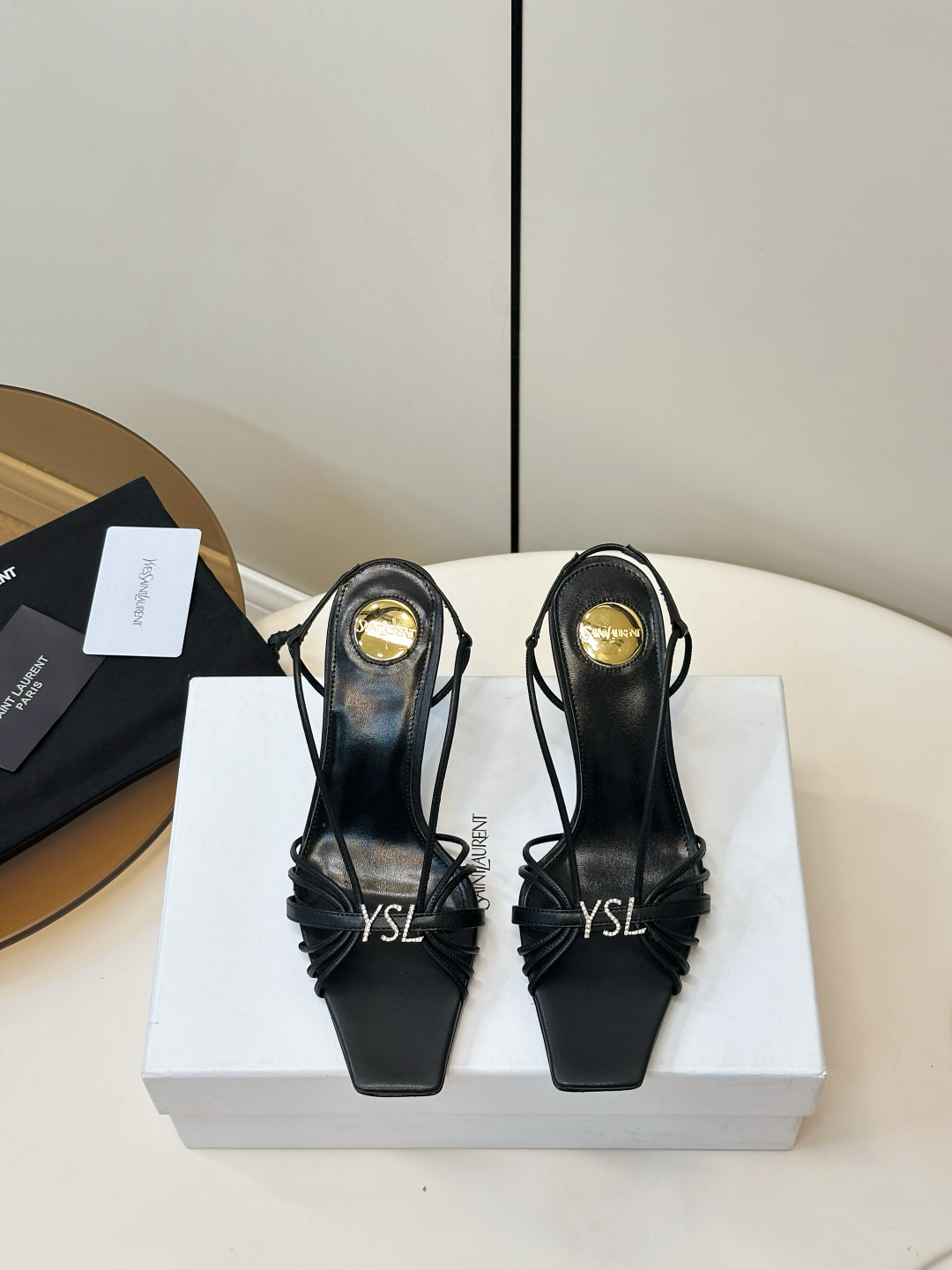 Saint Laurent SAINT LAURENT｜YSL 方头细带高跟凉鞋​​