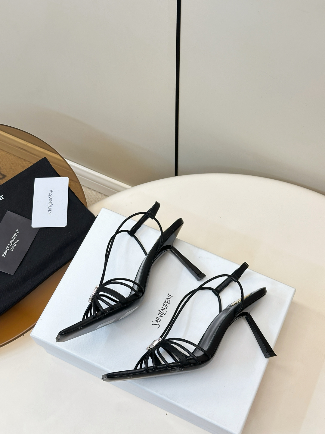 Saint Laurent SAINT LAURENT｜YSL 方头细带高跟凉鞋​​
