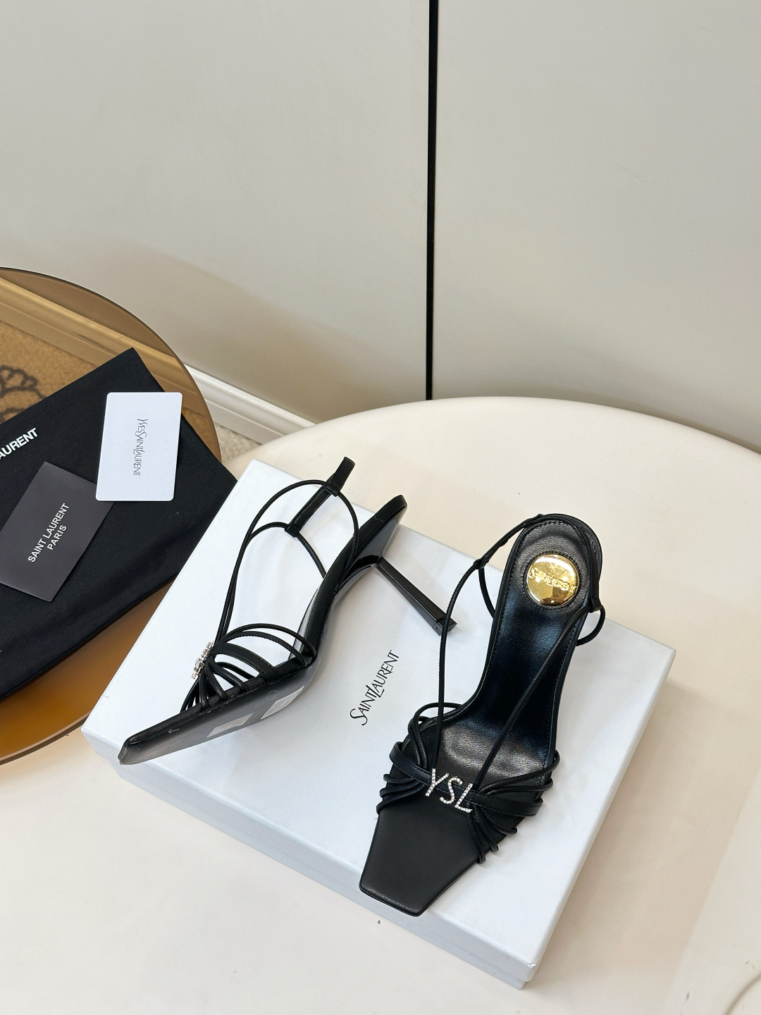 Saint Laurent SAINT LAURENT｜YSL 方头细带高跟凉鞋​​