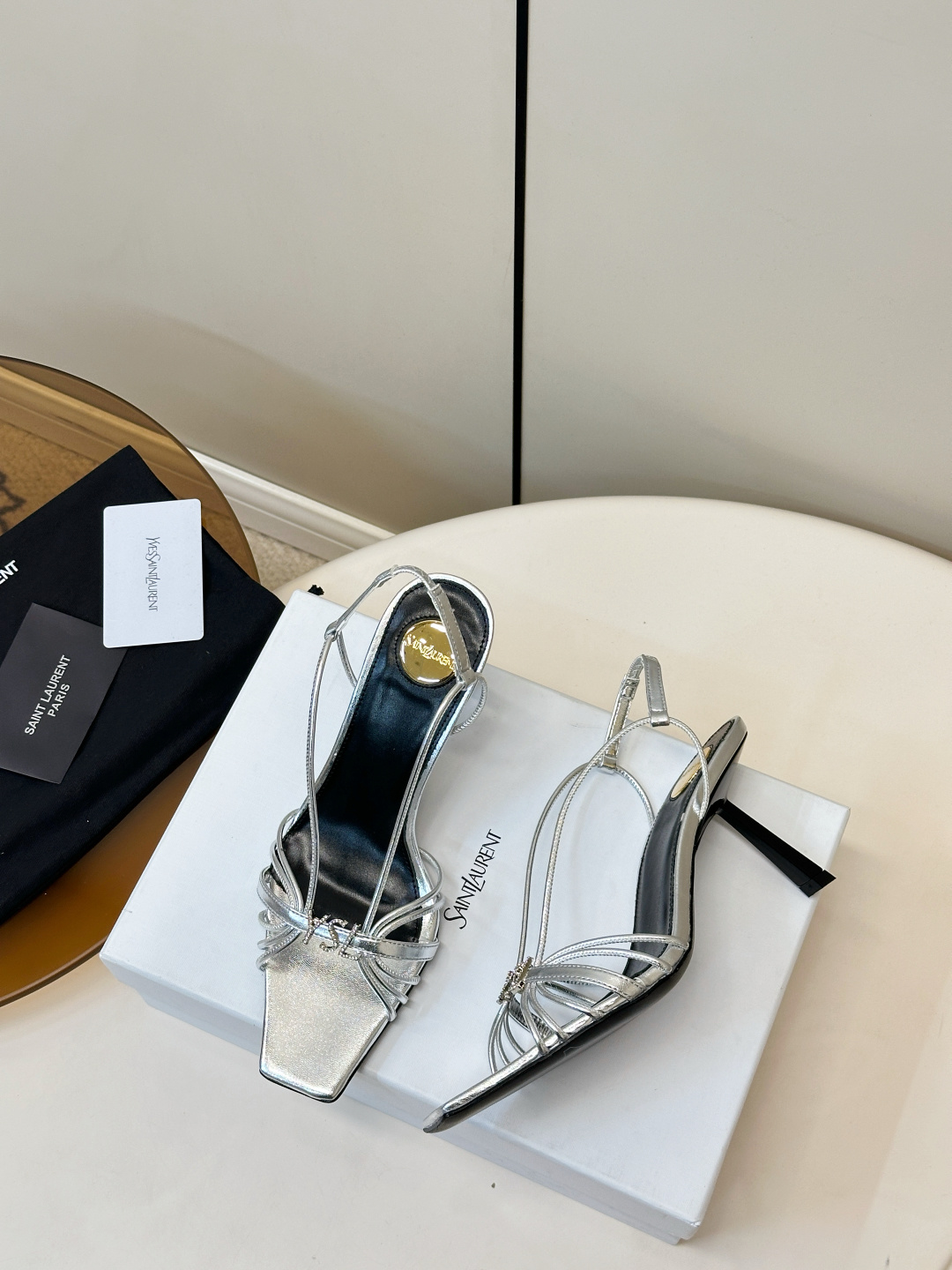 Saint Laurent SAINT LAURENT｜YSL 方头细带高跟凉鞋​​