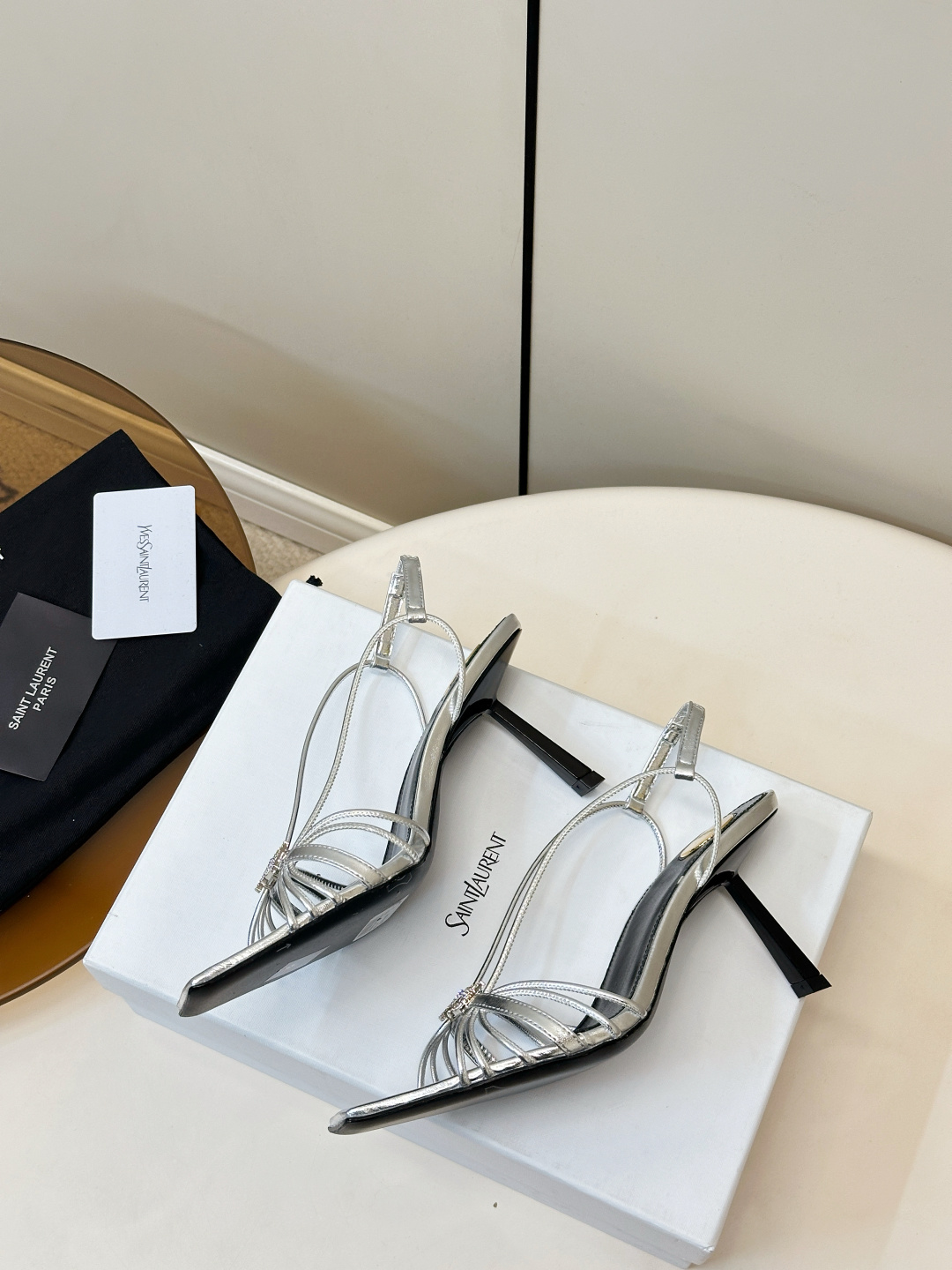 Saint Laurent SAINT LAURENT｜YSL 方头细带高跟凉鞋​​