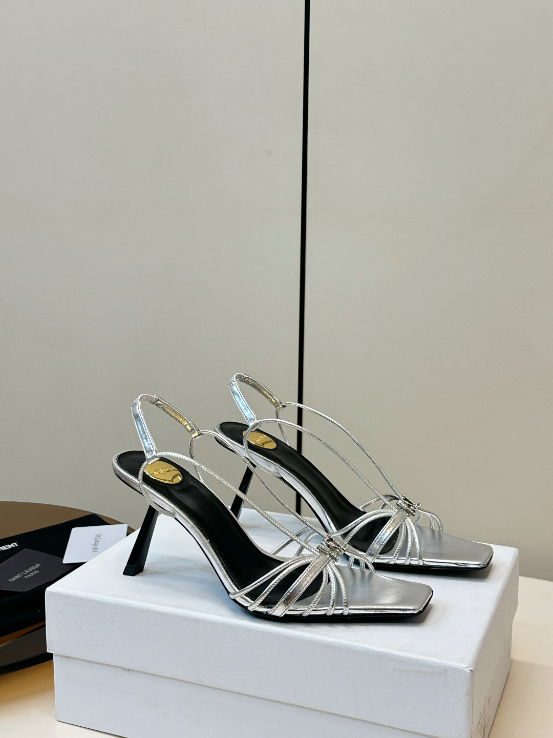 Saint Laurent SAINT LAURENT｜YSL 方头细带高跟凉鞋​​