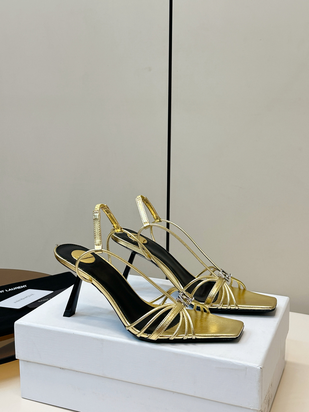 Saint Laurent SAINT LAURENT｜YSL 方头细带高跟凉鞋​​