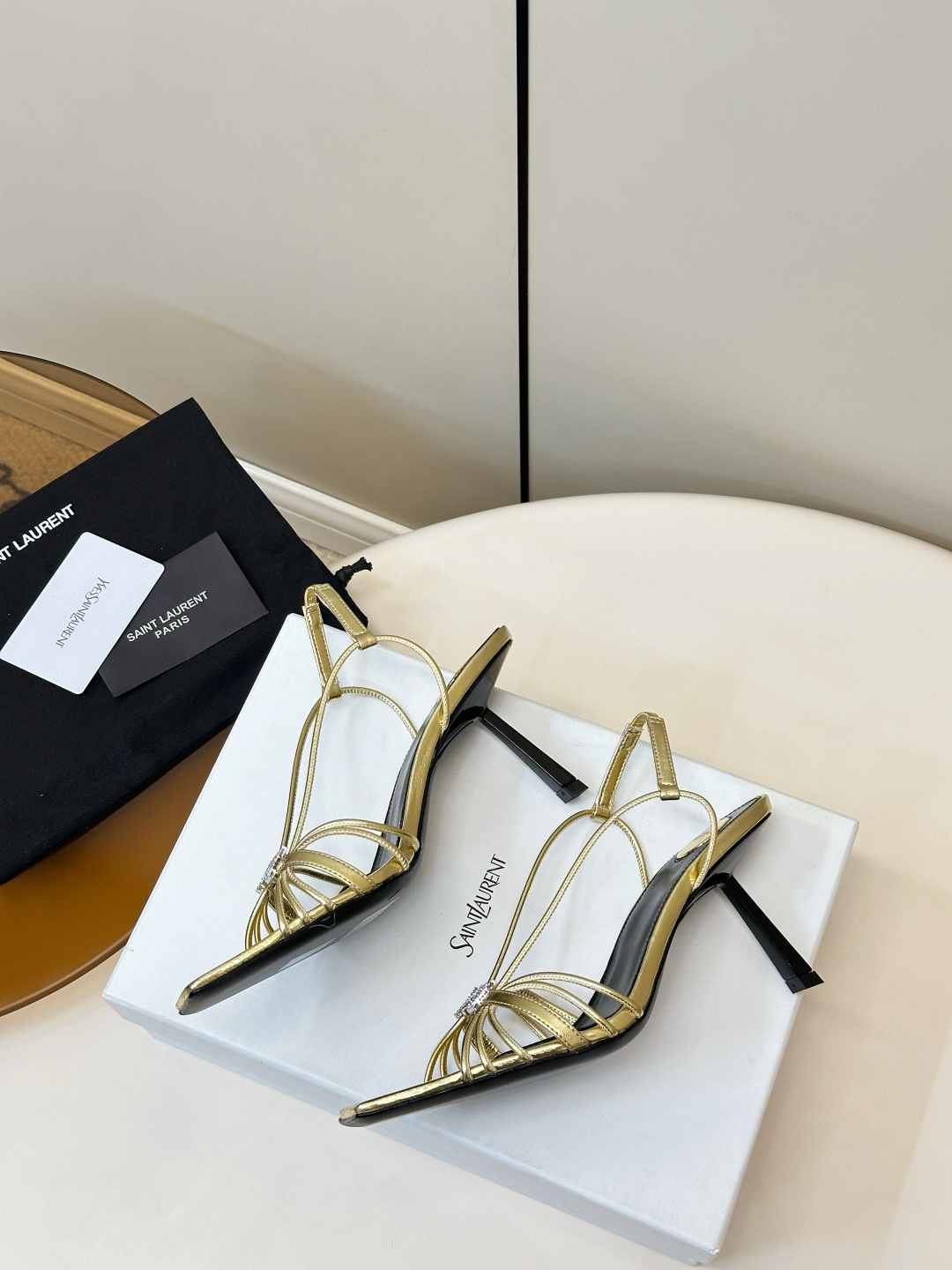 Saint Laurent SAINT LAURENT｜YSL 方头细带高跟凉鞋​​