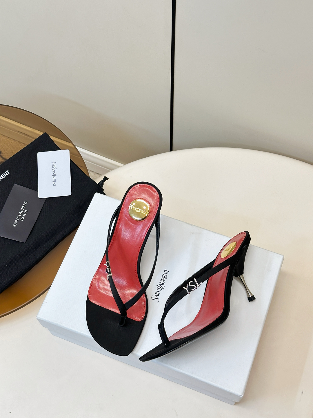 Saint Laurent SAINT LAURENT｜YSL 夹趾高跟凉拖​​