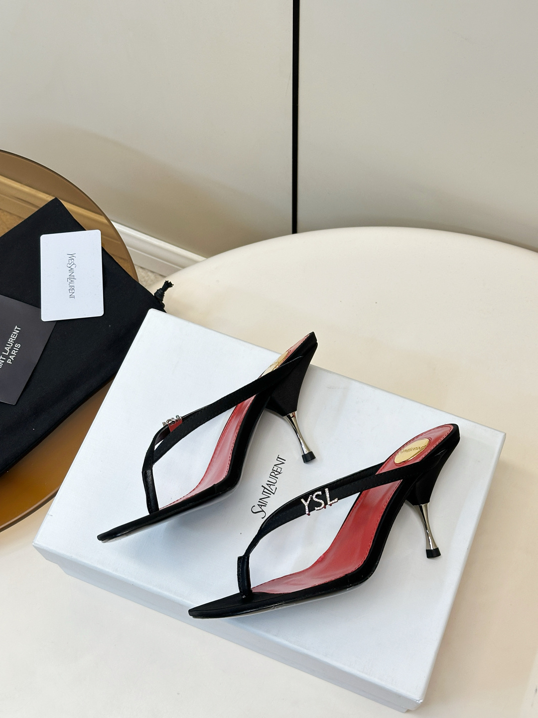 Saint Laurent SAINT LAURENT｜YSL 夹趾高跟凉拖​​