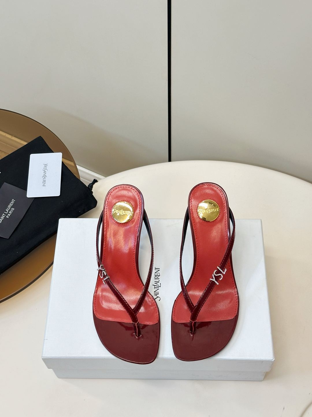 Saint Laurent SAINT LAURENT｜YSL 夹趾高跟凉拖​​