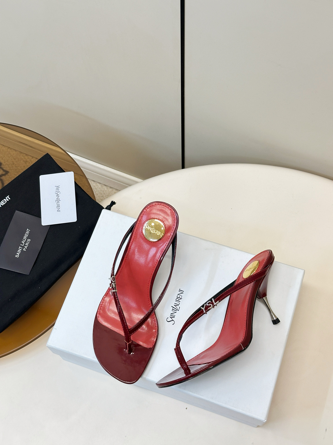 Saint Laurent SAINT LAURENT｜YSL 夹趾高跟凉拖​​
