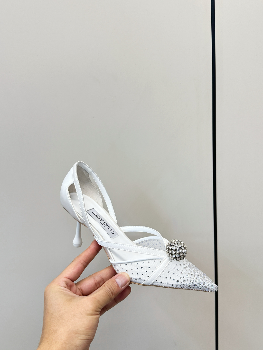Jimmy Choo ​​Jimmy Choo 网纱烫钻高跟鞋​​