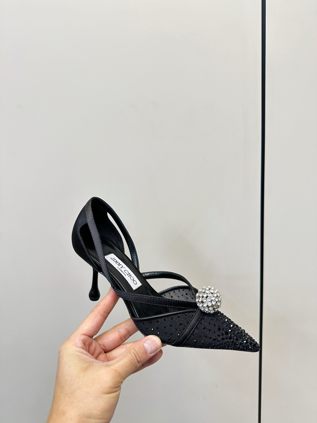 Jimmy Choo ​​Jimmy Choo 网纱烫钻高跟鞋​​