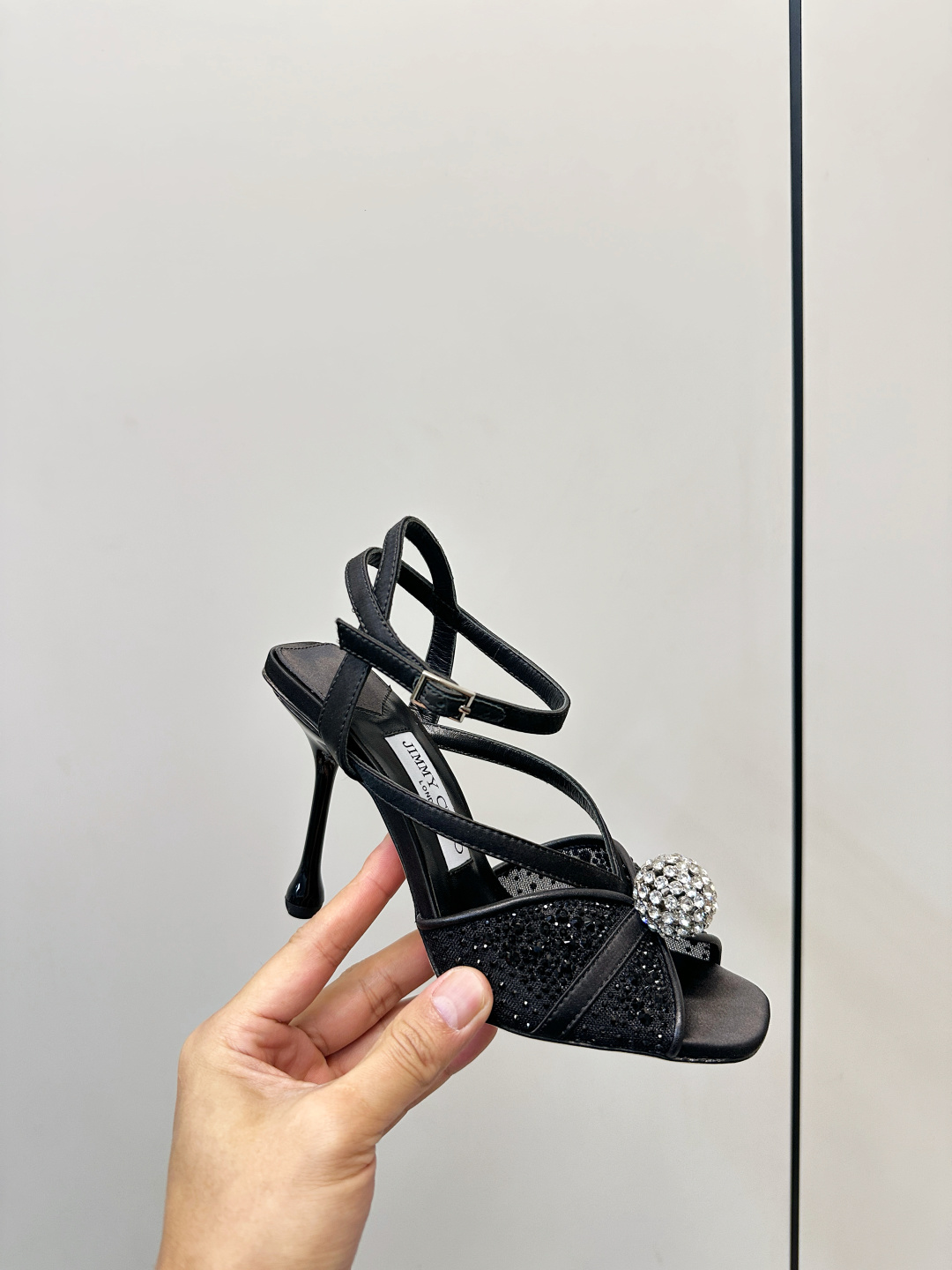 Jimmy Choo ​​Jimmy Choo 网纱烫钻 高跟凉鞋​​