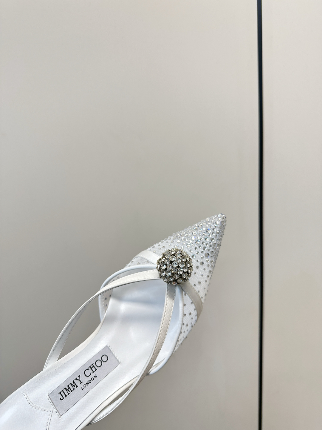 Jimmy Choo ​​Jimmy Choo 尖头 网纱烫钻 高跟凉拖