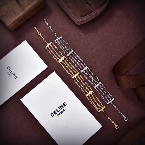Celine - Pulsera de Cadena Múltiple con Acabado en Oro de 18k para Mujer 1 Celine - Pulsera de Cadena Múltiple con Acabado en Oro de 18k para Mujer