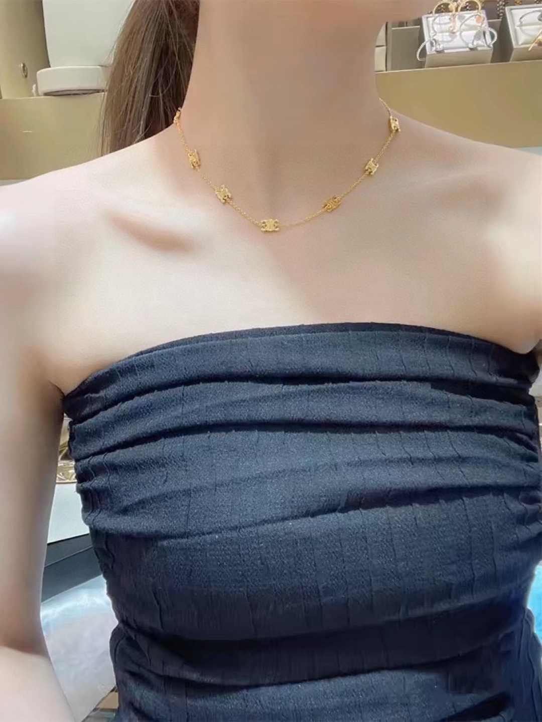셀린느 18 K 골드 도금 황동 반지 상세 이미지 3