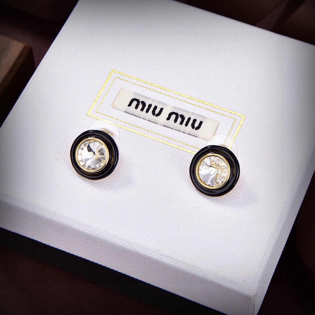 新品❗☀原单货 ☀新款miumiu耳环☀专柜一致黄铜材质 超级有质感