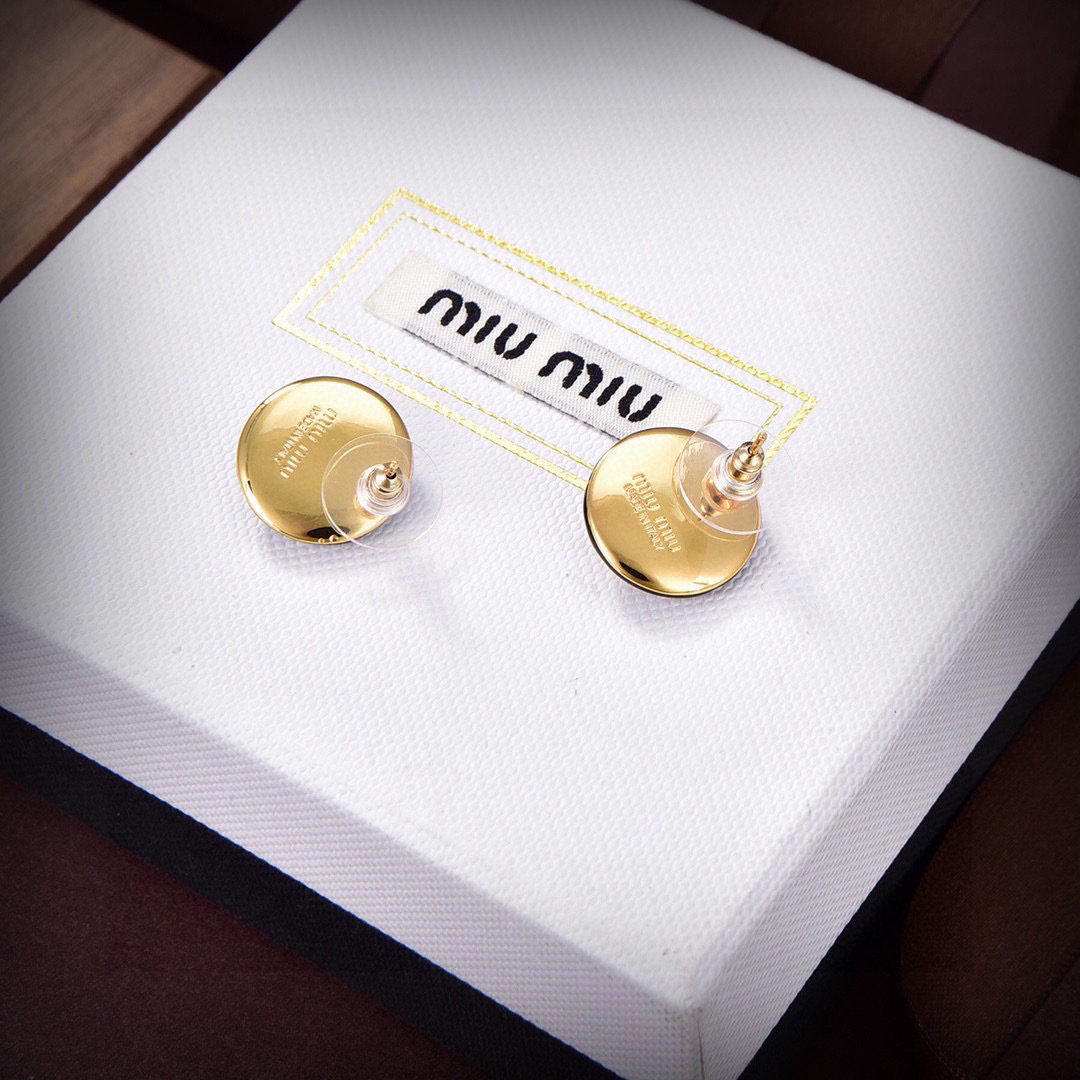 新品❗☀原单货 ☀新款miumiu耳环☀专柜一致黄铜材质 超级有质感