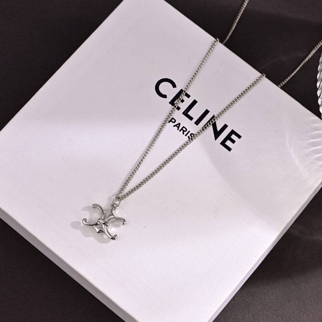 项链耳环❤️Celine 新款套装😍PRECLOUS新品 简单时尚🌟专柜一致黄铜材质电镀18k金 火爆款