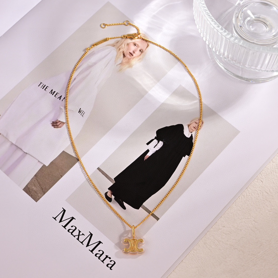 耳钉项链❤️Celine凯旋门项链❤耳钉️❤️PRECLOUS新品 简单时尚金色🌟专柜一致 火爆款出货 