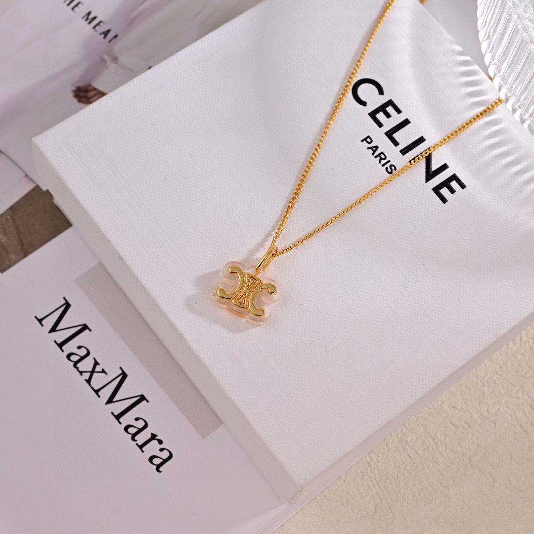 耳钉项链❤️Celine凯旋门项链❤耳钉️❤️PRECLOUS新品 简单时尚金色🌟专柜一致 火爆款出货 
