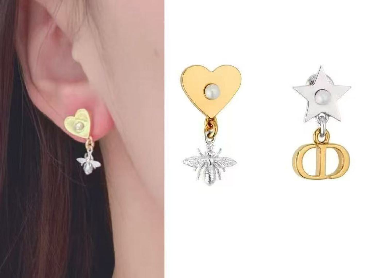 ❤️迪奥 新款👼一线大牌都爱的Dior·迪奥 新品耳环 金属质感逆袭版字母潮范儿抢风头  完全胜任现代年